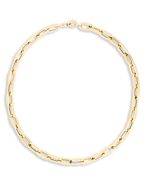 Shop Roberto Coin 18k Yellow Gold Classic Oro Paperclip Link Collar Necklace, 17