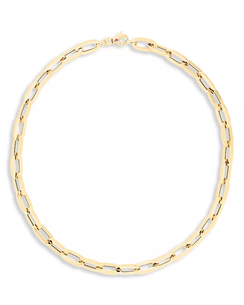 Roberto Coin 18K Yellow Gold Classic Oro Paperclip Link Collar Necklace, 17