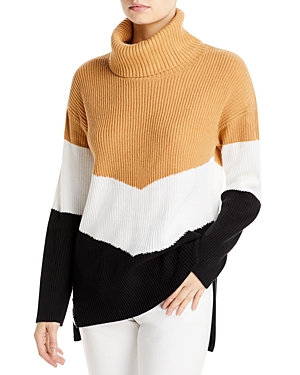 Karl Lagerfeld Paris Color Blocked Cowl Neck Sweater