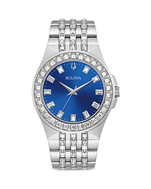 Shop Bulova Crystal Watch, 42mm In Blue/silver