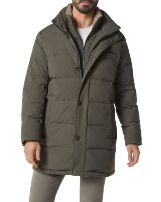 Shelton Cool Touch Regular Fit Quilted Down Parka with Removable Shearling Trimmed Bib
