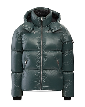 Mackage Men's Kent Fur-trim Hooded Puffer Coat In Graphite