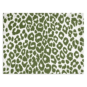 Shop Matouk Iconic Leopard Placemats, Set Of 4 In Green