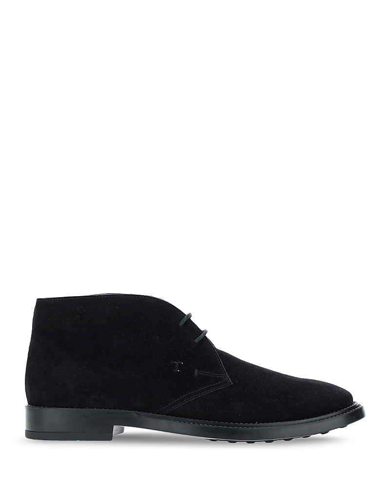 Tod's Polacco Suede Lace-up Ankle Boots In Black Suede