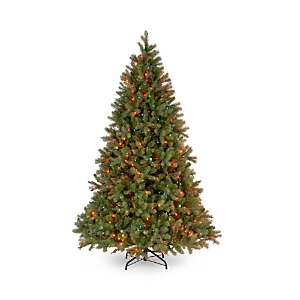 National Tree Company 6.5' Feel Real Downswept Douglas Fir Hinged Tree With 650 Multicolor Lights In Green