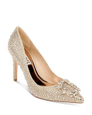 Badgley Mischka Women's Cher Ii Embellished Pumps In Plat Glttr