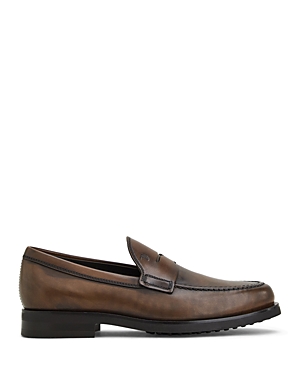 Tod's Men's Mocassino Slip On Penny Loafers In Cocoa