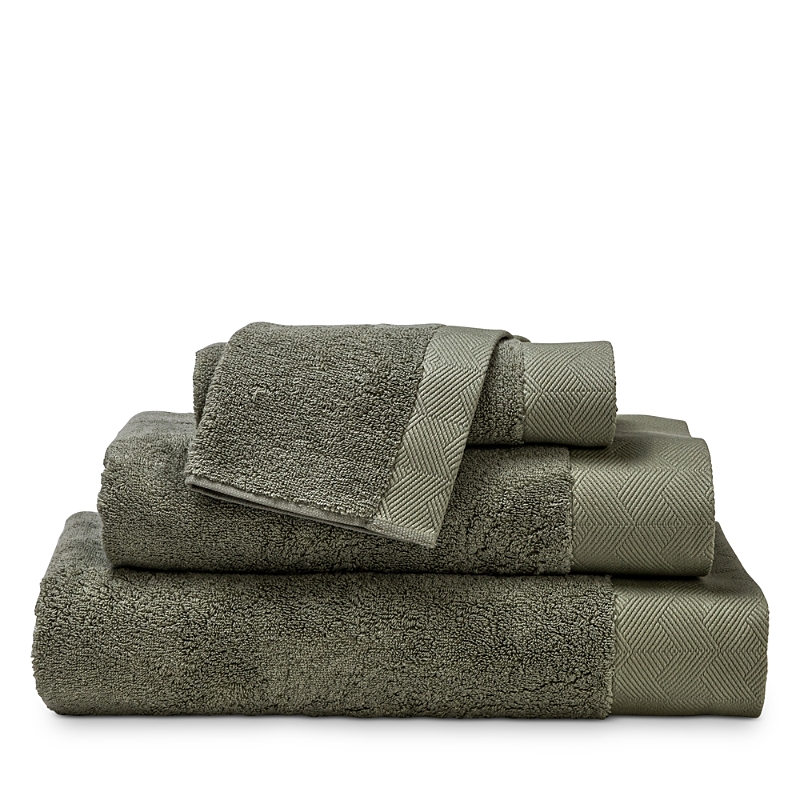 Shop Frette Diamond Bordo Bath Sheet - Exclusive In Sage Green