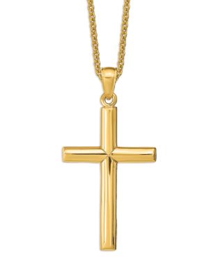 Bloomingdale's Fine Collection - Polished Cross Pendant Necklace in 14K Yellow Gold, 20" - Exclusive