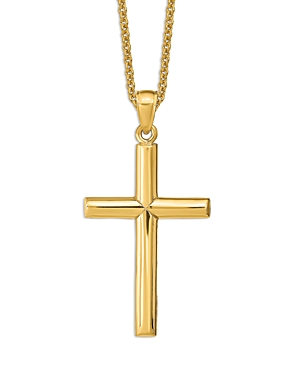 Bloomingdale's Men's Polished Cross Pendant Necklace in 14K Yellow Gold, 20 - 100% Exclusive