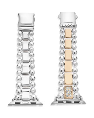 Smart Caviar 18K Rose Gold & Sterling Silver Single Diamond Apple™ Watch Bracelet, 38-44mm