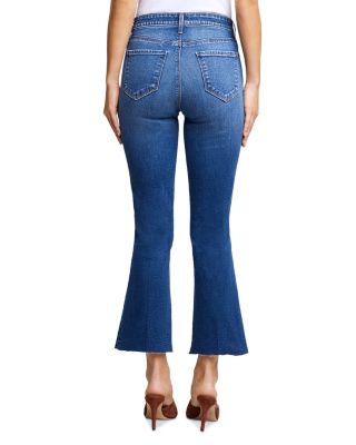Kendra High Rise Cropped Flare Jeans in Laredo