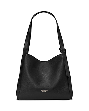 Shop Kate Spade New York Knott Pebbled Leather Large Shoulder Bag In Black