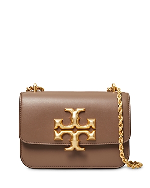 Tory Burch Eleanor Small Leather Shoulder Bag In Clam Shell/rolled Brass