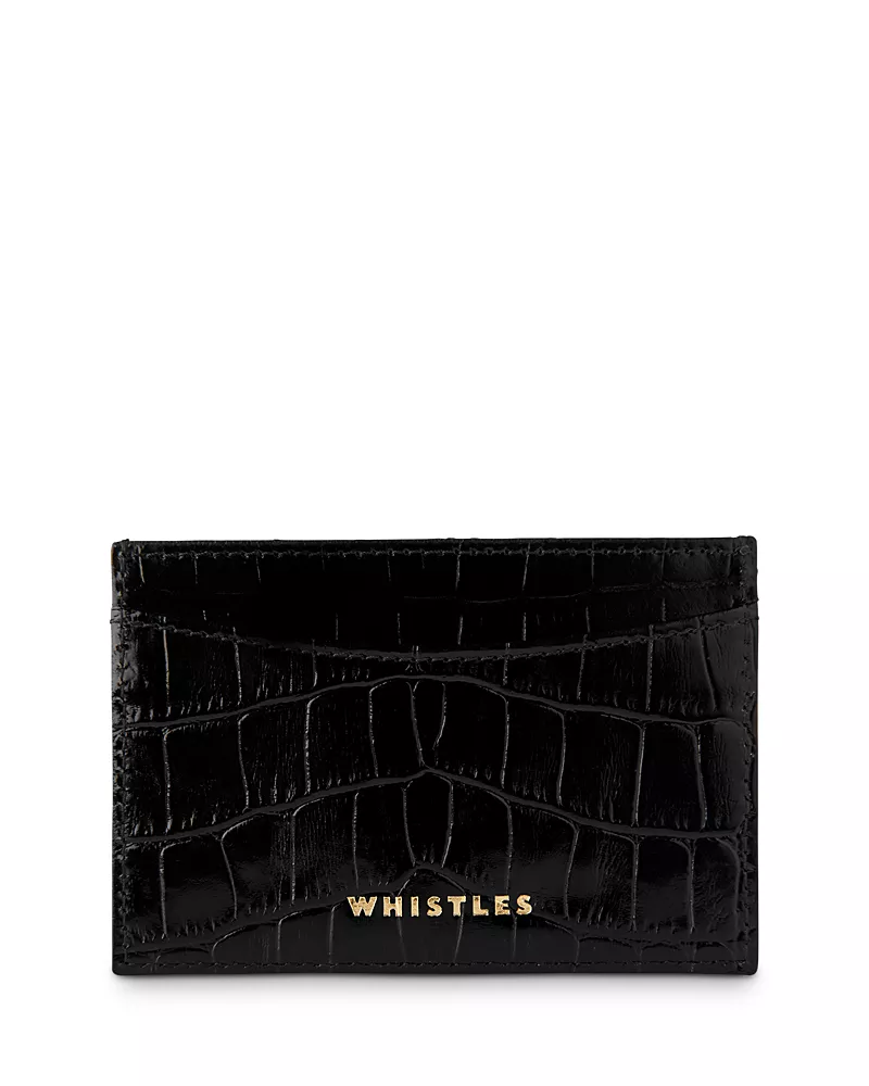 Whistles Croc Embossed Leather Card Holder