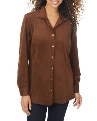 suede button up shirt