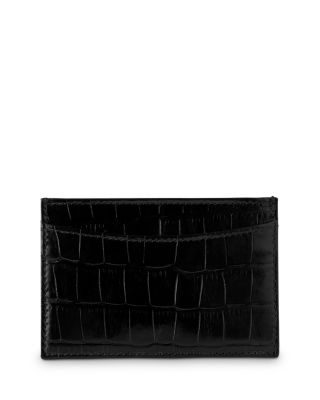 Croc Embossed Leather Card Holder