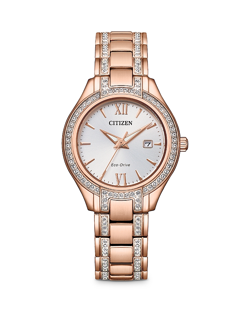 Citizen Women's Crystal-Accent Stainless Steel Bracelet Watch, 30mm