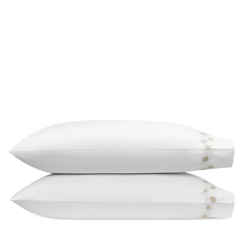 Matouk Feather Cotton Standard Pillowcase, Pair In Champagne