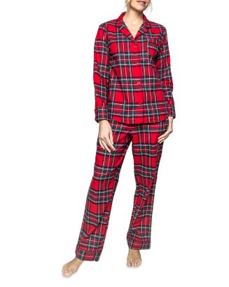 Petite Plume Cotton Imperial Tartan Flannel Pajama Set | Bloomingdale's