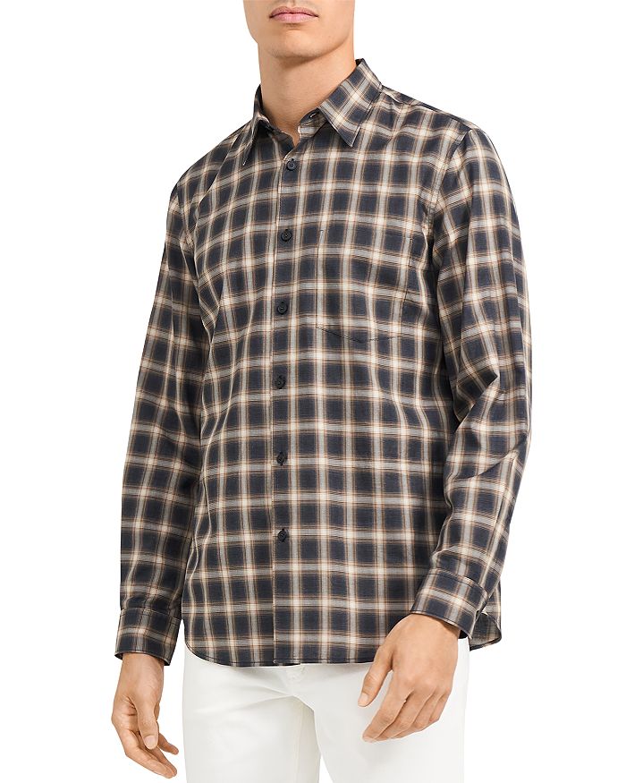 Theory Noll Check Shirt | Bloomingdale's