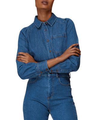 Whistles Puff Sleeve Denim Shirt 