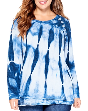 Nic+Zoe Plus Braided Dreams Tie Dye Sweater