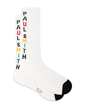Ps Paul Smith Logo Print Crew Socks