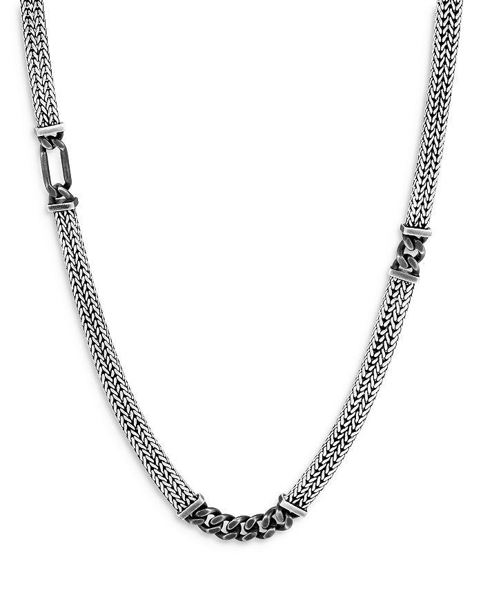 JOHN HARDY MEN'S STERLING SILVER CLASSIC CHAIN STATION NECKLACE, 24,NM900538X24