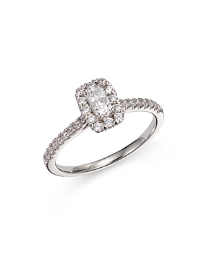 Bloomingdale's Diamond Halo Ring In 14k White Gold, 0.50 Ct. T.w. - 100% Exclusive