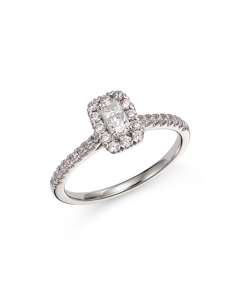 Bloomingdale's Diamond Halo Ring In 14k White Gold, 0.50 Ct. T. W. - Exclusive In White