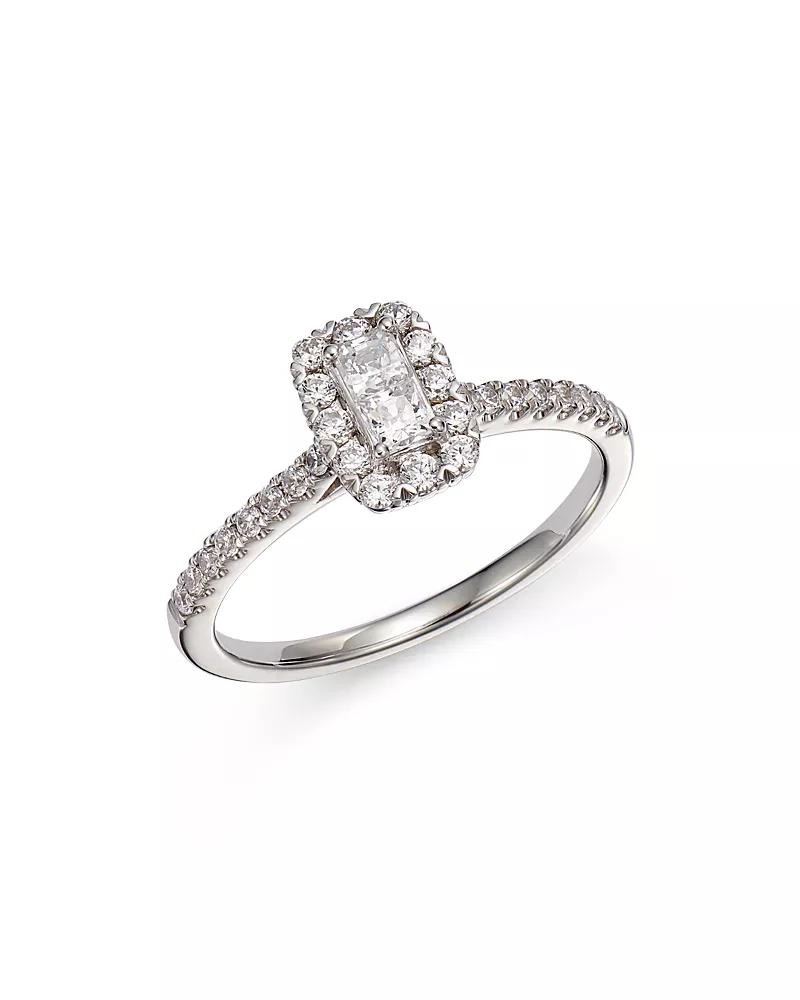 Bloomingdale's Fine Collection Diamond Halo Ring in 14K White Gold, 0.50 tcw