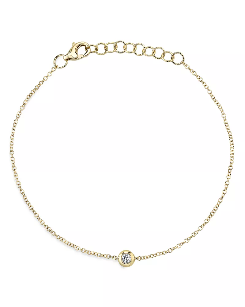 Moon & Meadow 14K Yellow Gold Diamond Bezel Chain Bracelet - Exclusive
