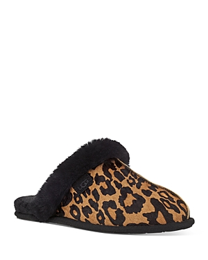 Ugg Scuffette Ii Panther-print Calf Hair Slippers In Butterscotch