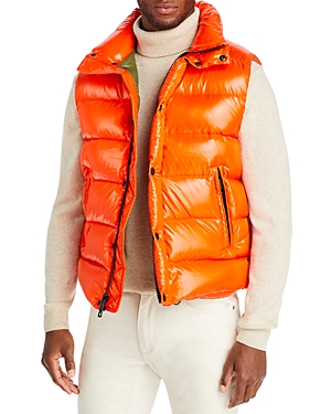 Shop Sam Quilted Down Field Vest In Orange/leaf