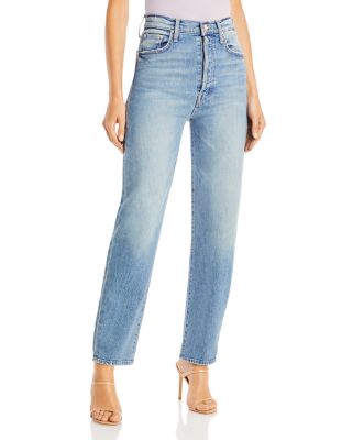 mother high rise straight jeans