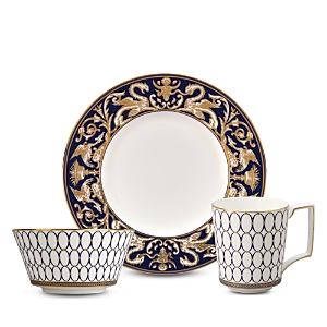 Wedgwood Renaissance Gold Fine Bone China Dining Set In Blue/gold