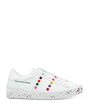 Valentino Garavani Women's Multicolor Pyramid Studded Sneakers In White Mult