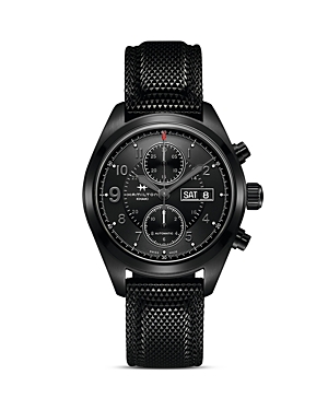 Shop Hamilton Khaki Field Chronograph, 42mm In Black