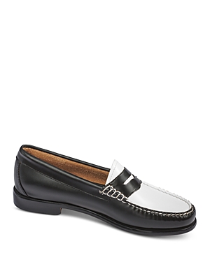 Gh Bass Outdoor Women's Whitney Loafer Flats In Black/white Leather