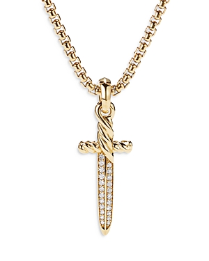 David Yurman 18kt Yellow Gold Diamond Petrvs Dagger Charm Enhancer In Gold
