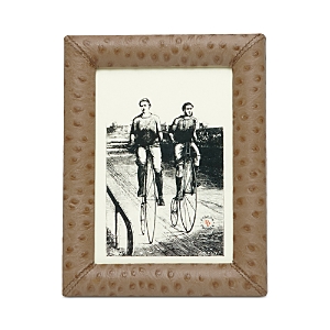 Pigeon & Poodle Witney Ostrich Leather Frame, 5 X 7 In Oat Brown Ostrich