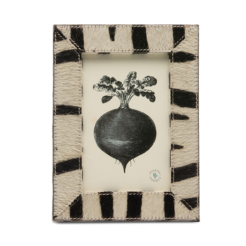 Pigeon & Poodle Hana Zebra Print Frame, 4 X 6 In Black/white