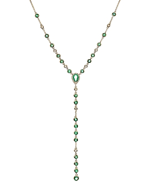 Bloomingdale's Emerald & Diamond Lariat Necklace in 14K Yellow Gold, 18 - 100% Exclusive