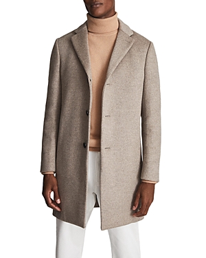 Reiss Gable Epsom Wool Blend Overcoat In Oatmeal