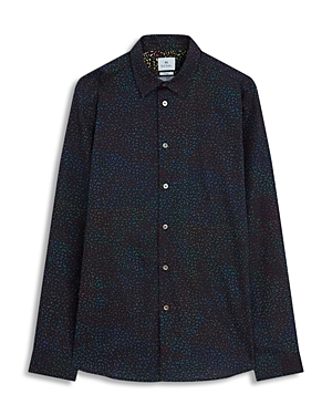 Ps Paul Smith Cotton Abstract Print Slim Fit Button Down Shirt