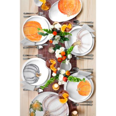 Pumpkins Small Oval Platter with Pumpkin