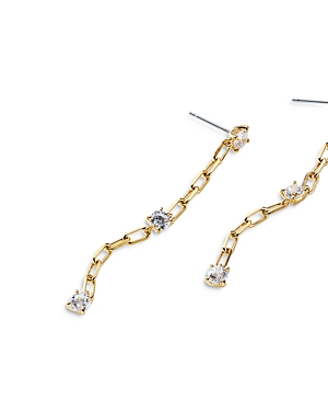 Nadri Zoe Cubic Zirconia & Link Linear Drop Earrings in 18K Gold Plate
