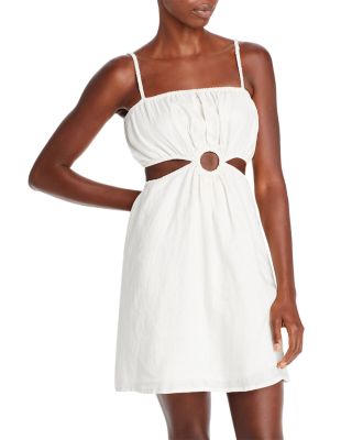 knee length dresses for ladies Faithfull The Brand Luna Julyeta Broderie Lace Trim Mini Dress
