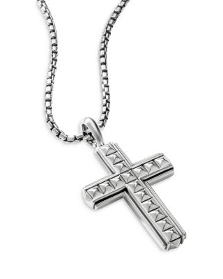  Sterling Silver Pyramid Cross Pendant